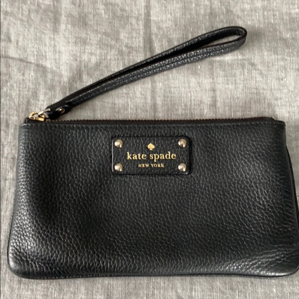Kate Spade Black Leather Wristlet